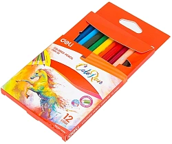 Карандаши цв. Deli EC00400 ColoRun трехгран. тополь 12цв. коробка/европод.