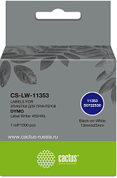 Этикетки Cactus CS-LW-11353 сег.:25x13мм черный белый 1000шт/рул Dymo Label Writer 450/4XL