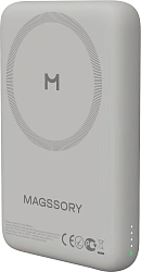 Мобильный аккумулятор Magssory PBN013t 10000mAh QC/PD 15W 3A USB-C беспров.зар. титановый
