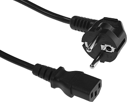 Шнур питания Hyperline PWC-IEC13-SHM-1.0-BK C13-Schuko проводник.:3x0.75мм2 1м 250В 10А (упак.:1шт) черный