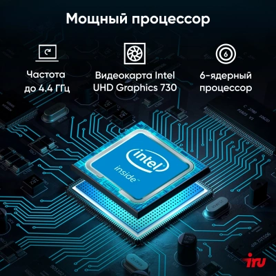 Моноблок IRU 23ID 23.8" Full HD i5 12400 (2.5) 16Gb SSD512Gb UHDG 730 CR без ОС GbitEth WiFi BT 90W Cam черный 1920x1080