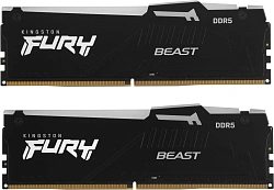 Память DDR5 2x16GB 6400MHz Kingston KF564C32BBAK2-32 Fury Beast RGB RTL Gaming PC5-51200 CL32 DIMM 288-pin 1.4В kit single rank с радиатором Ret