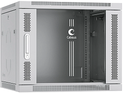 Шкаф коммутационный Cabeus (SH-05F-9U60/35) настенный 9U 600x350мм пер.дв.стекл 60кг серый 290мм 501мм IP20 сталь