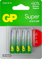 Батарея GP Super Alkaline G-Tech 24А AAA NiMH 1000mAh (8шт)