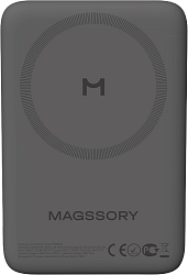 Мобильный аккумулятор Magssory PBN013m 10000mAh QC/PD 15W 3A USB-C беспров.зар. серый