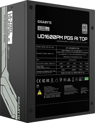 Блок питания Gigabyte ATX 1600W GP-UD1600PM PG5 Gen.5 80+ platinum (20+4pin) APFC 120mm fan 12xSATA Cab Manag RTL