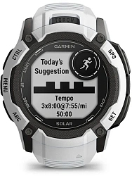 Смарт-часы Garmin Instinct 2X Solar 50мм 1" MIP корп.белый/черный рем.белый (010-02805-04)