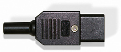 Вилка Hyperline CON-IEC320C13 (упак.:1шт) 1м черный