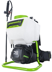 Опрыскиватель Greenworks G40BPS аккум. ранц. 15л белый/зеленый (5300007)