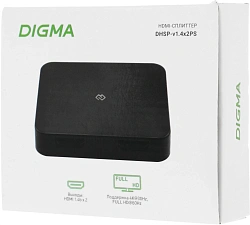 Сплиттер аудио-видео Digma DHSP-v1.4x2PS HDMI (f)/2хHDMI (f) черный