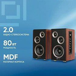 Колонки Оклик OK-117 BT 2.0 черный 80Вт BT