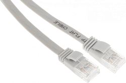 Патч-корд Buro Flat 10Гбит/с UTP 4 пары cat.5E Cu molded 1.5м серый RJ-45 (m)-RJ-45 (m) (BU-5E-FLAT-1.5M-G)
