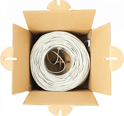 Кабель информационный Lanmaster NM-UTP5E2PR-CCA кат.5E UTP 2 пары 24AWG PVC внутренний 305м серый