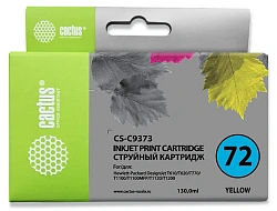 Картридж струйный Cactus CS-C9373 №72 фото желтый (130мл) для HP DJ T610/T620/T770/T1100/T1100/T1120/T1200 с чипом