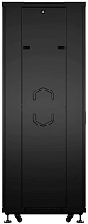 Шкаф коммутационный Cabeus (SH-05C-42U60/60-BK) напольный 42U 600x600мм пер.дв.стекл металл 800кг черный 500мм 2055мм IP20 сталь