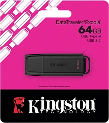 Флеш Диск Kingston 64GB DataTraveler Exodia DTXG2/64GB USB3.0 черный/черный