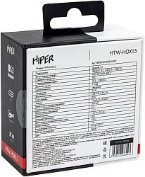 Гарнитура вкладыши Hiper TWS MP3 HDX15 белый беспроводные bluetooth в ушной раковине (HTW-HDX15)