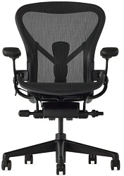 Кресло эргономичное Herman Miller Aeron C Large черный сетка с подголов. крестов. пластик
