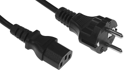 Шнур питания Lanmaster LAN-PP13/SH-0.5-BK C13-Schuko проводник.:3x0.75мм2 0.5м 220В 10А черный