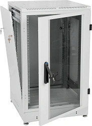 Шкаф коммутационный ЦМО (ШТК-М-24.6.6-1ААА) напольный 24U 600x600мм пер.дв.стекл 2 бок.пан. 700кг серый 455мм 60кг 180град. 1245мм