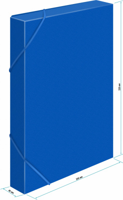 Папка-короб на резинке Бюрократ -BA40/07BLUE пластик 0.7мм корешок 40мм A4 синий