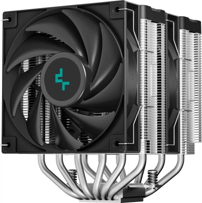 Устройство охлаждения(кулер) Deepcool AG620 Digital Soc-AM5/AM4/1151/1200/2066/1700 черный 4-pin 29.4dB Al+Cu LCD 260W 1370gr Ret (R-AG620-BKNDMN-G-1)