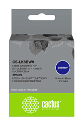 Картридж ленточный Cactus CS-LK5BWV LK-5BWV белый на черном 18x9 для Epson LW400/LW700/LW600P/LW1000P/K400/Z700/Z900