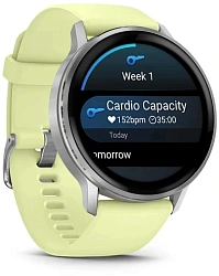 Смарт-часы Garmin Venu 4 1.4" AMOLED корп.серебристый рем.желтый (010-03014-02)