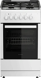 Плита Комбинированная Darina 1F KM241 323 белый (стеклянная крышка) реш.сталь