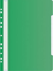 Папка-скоросшиватель Бюрократ PS-P20GRN A4 прозрач.верх.лист боков.перф. пластик зеленый 0.12/0.16