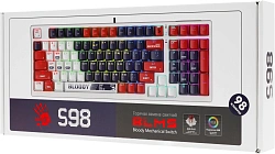 Клавиатура A4Tech Bloody S98 Sports Navy BLMS Plus механическая синий/белый USB for gamer LED (S98 SPORTS NAVY BLMS RED PLUS)