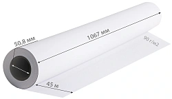 Бумага Cactus CS-PM90-106745 42"(A0+) 1067мм-45м/90г/м2/белый CIE155% матовое универсальная (с покрытием) втулка:50.8мм (2") (упак.:1рул)