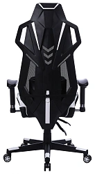 Кресло игровое Cactus CS-CHR-090BLW черный/белый экокожа/сетка крестов. нейлон