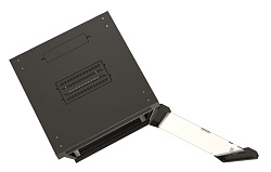 Шкаф коммутационный Hyperline (TWB-0645-GP-RAL9004) настенный 6U 600x450мм пер.дв.стекл 60кг черный 367мм IP20 сталь