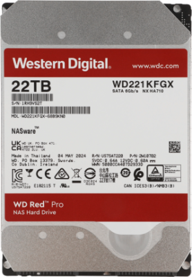 Жесткий диск WD SATA-III 22TB WD221KFGX NAS Red Pro (7200rpm) 512Mb 3.5"
