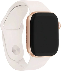 Смарт-часы Apple Watch Series 11 A3333 46мм OLED корп.розовое золото Sport Band рем.белый разм.брасл.:S/M (MEV64LW/A)