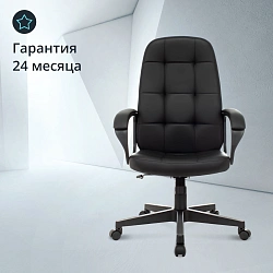 Кресло руководителя Бюрократ CH 002 черный экокожа крестов. пластик