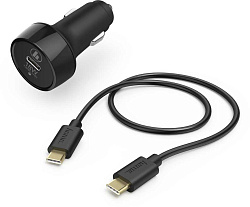 Автомобильное зар./устр. Hama H-183327 18W 3A (PD+QC) USB Type-C универсальное черный (00183327)