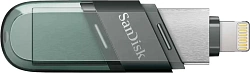 Флеш Диск Sandisk 64Gb iXpand Flip SDIX90N-064G-GN6NN USB3.1 зеленый/серебристый