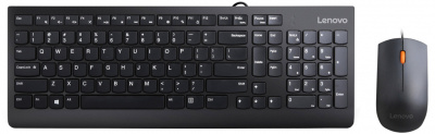 Клавиатура + мышь Lenovo 300 U клав:черный мышь:черный USB (GX30M39635)