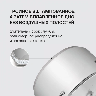 Кастрюля Rondell Etery RDS-1600 5.1л. d=24см (с крышкой) стальной