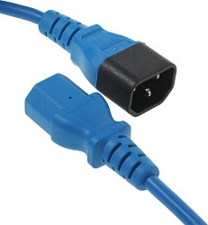 Шнур питания Hyperline PWC-IEC13-IEC14-0.5-BL C13-С14 проводник.:3x0.75мм2 0.5м 250В 10А (упак.:1шт) синий