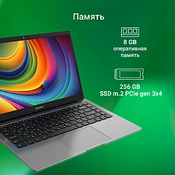 Ноутбук Digma EVE C4800 Celeron N4020 8Gb SSD256Gb Intel UHD Graphics 600 14" IPS FHD (1920x1080) Windows 11 Pro dk.grey WiFi BT Cam 4800mAh (DN14CN-8CXW01)