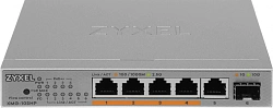 Коммутатор Zyxel XMG-105HP-EU0101F (L2) 5x2.5Гбит/с 1SFP+ 4PoE++ 70W неуправляемый