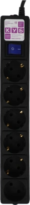 Сетевой фильтр Powercube SPG6-B1,9M 1.9м (6 розеток) черный (коробка)