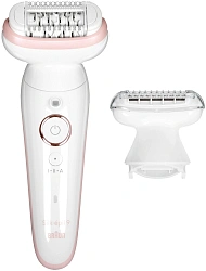Эпилятор Braun SES9-030 скор.:2 насад.:3 от электр.сети от аккум. белый/розовый