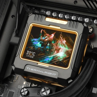 Система водяного охлаждения Thermalright Frozen Warframe 280 ARGB Soc-AM5/AM4/1200/1700/1851 черный 4-pin 29.8dB Al LCD Ret (F-WFRAME-280-BL-ARGB)