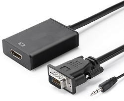 Переходник аудио-видео Premier 5-982-0.15 VGA (m)/HDMI (f)/Jack 3.5 (f) 0.2м. черный