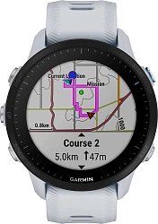 Смарт-часы Garmin Forerunner 955 33мм 1.3" корп.черный рем.белый разм.брасл.:130-220мм (010-02638-31)