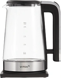Чайник электрический Vitek VT-WK1073 2.2л. 1800Вт черный/серебристый корпус: стекло
